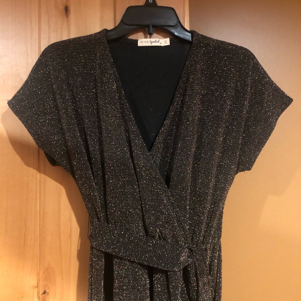 Gold / multicolor sparkle dressy jumpsuit